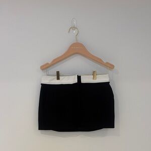 Babaton Black and White Mini Skirt